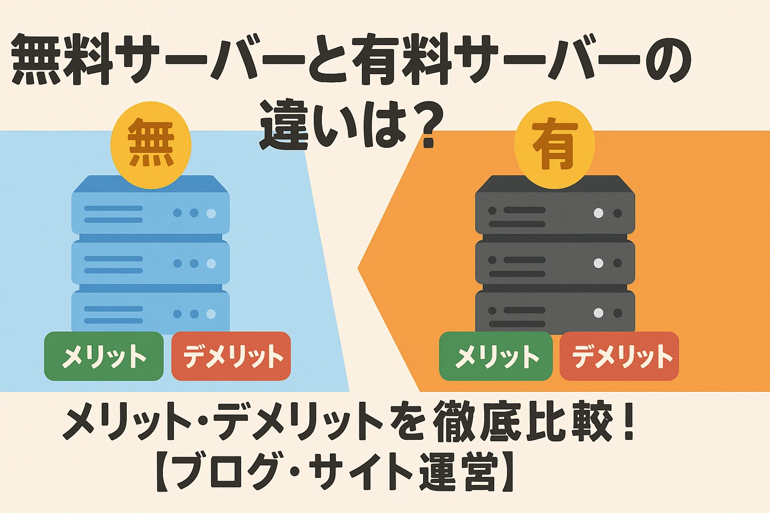 無料サーバーと有料サーバーの違いは?メリット・デメリットを徹底比較!【ブログ・サイト運営】