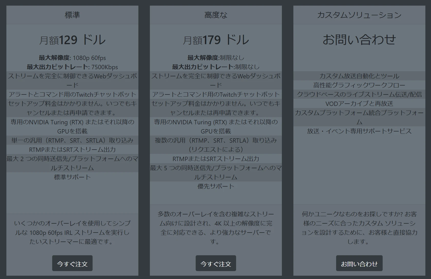 irltoolkitの価格テーブル