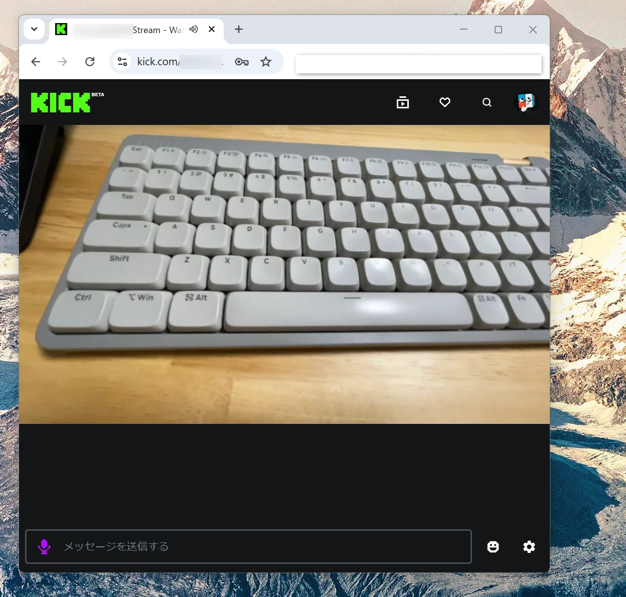 リモートWindowsから映像が送信されている状態